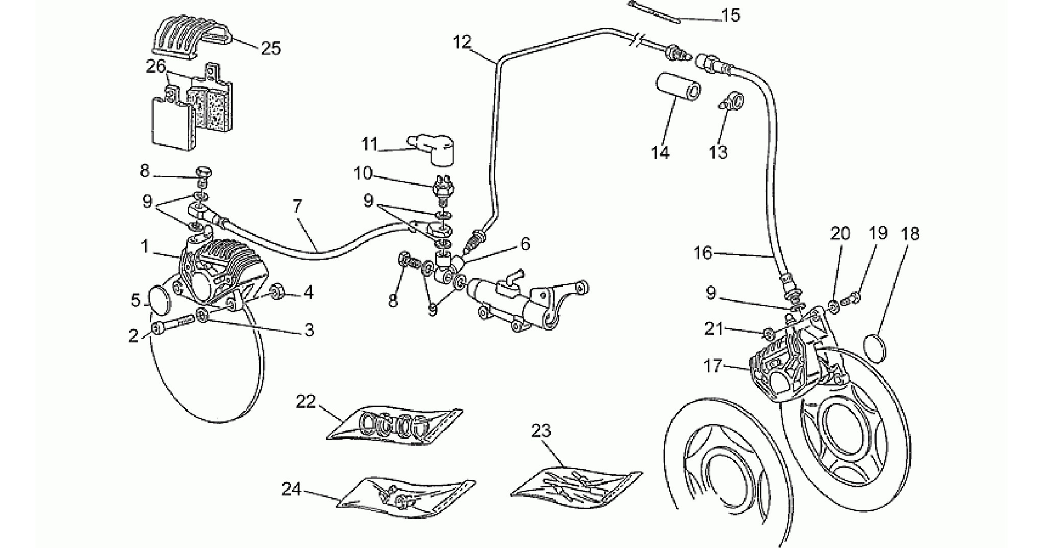 Front LH/rear brake system