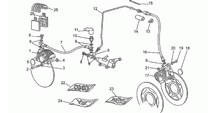 Front LH/rear brake system