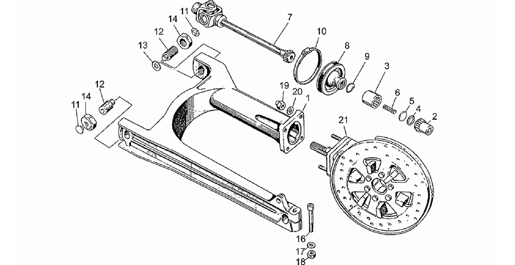 Swing arm-rear wh., alloy
