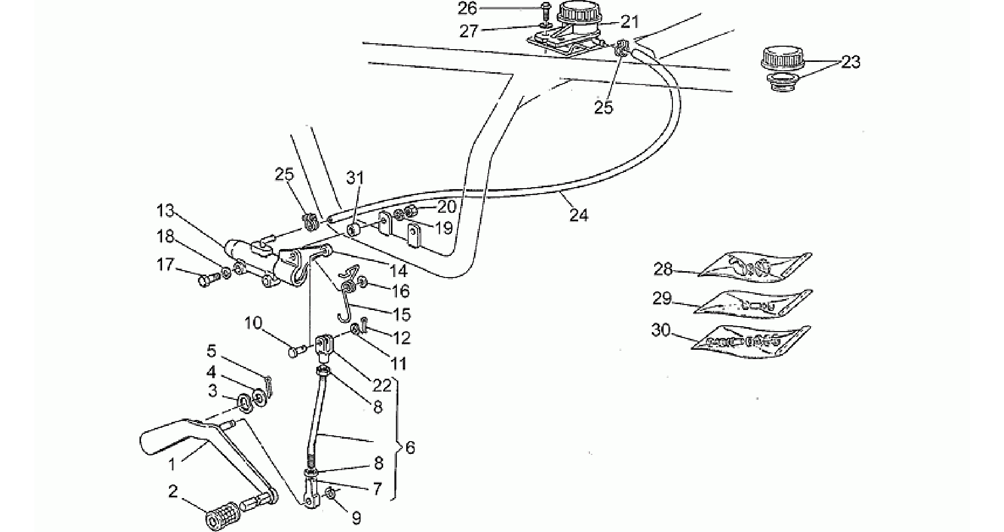 Front LH/rear brake system