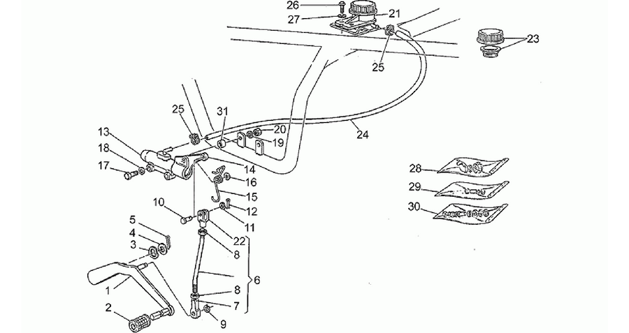 Front LH/rear brake system