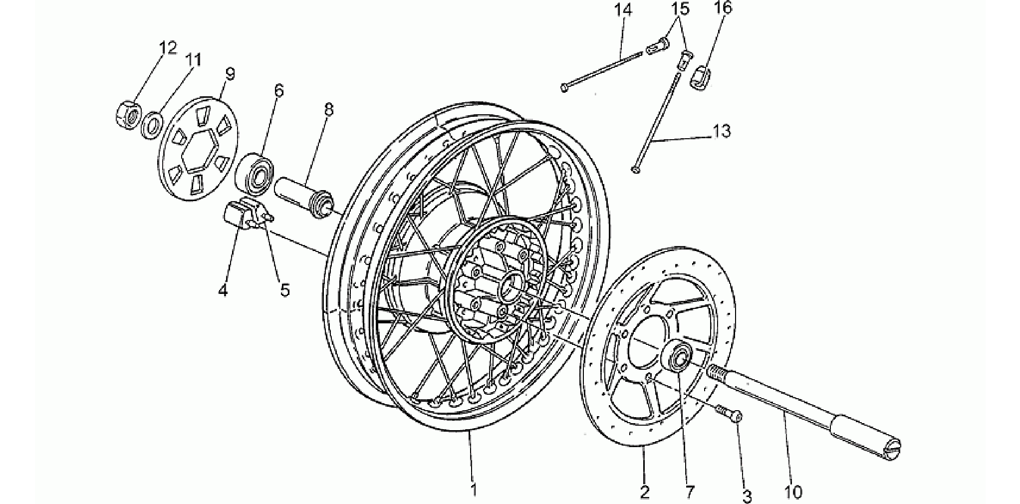 Rear wheel, spokes