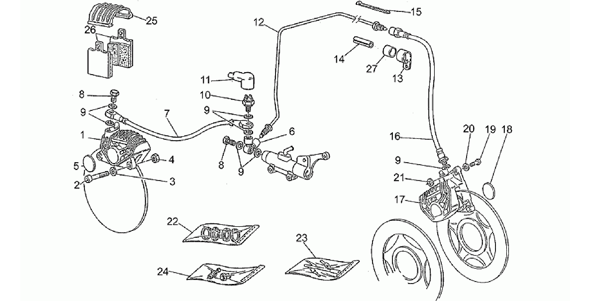 Front LH/rear brake system