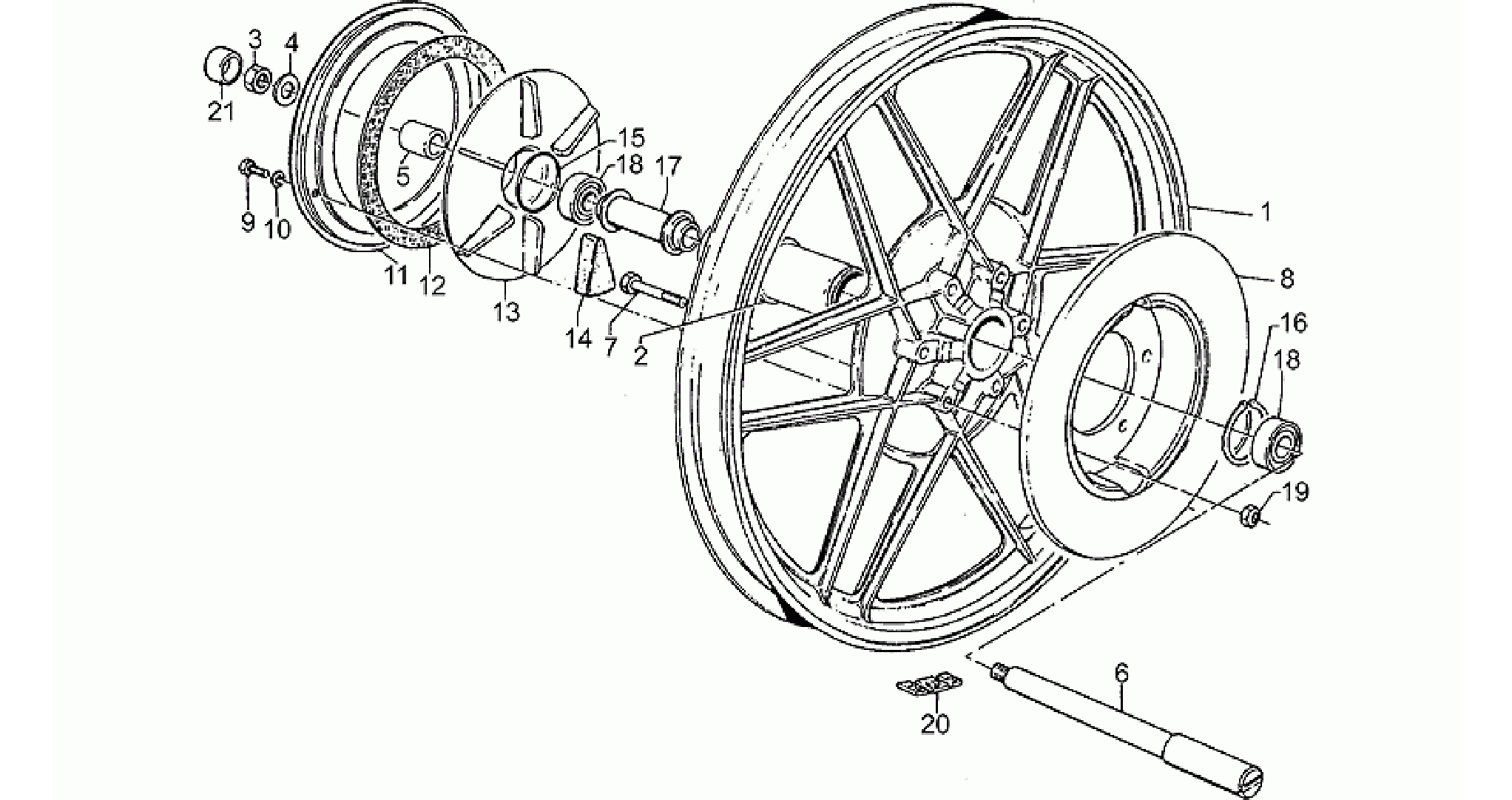 Rear wheel, 1st series