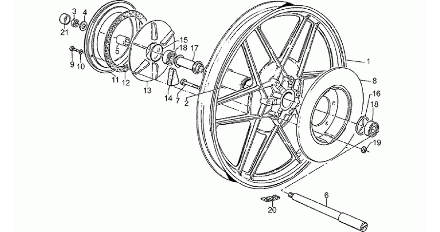 Rear wheel, 1st series