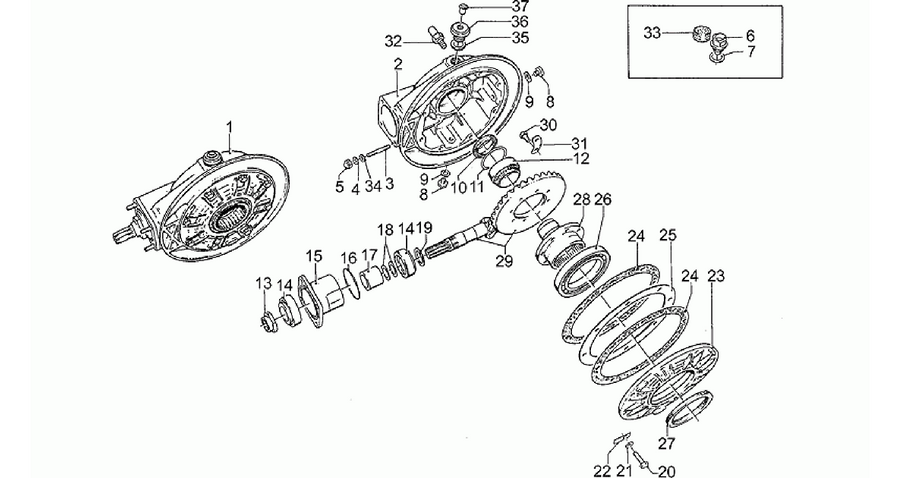 Rear bevel gear