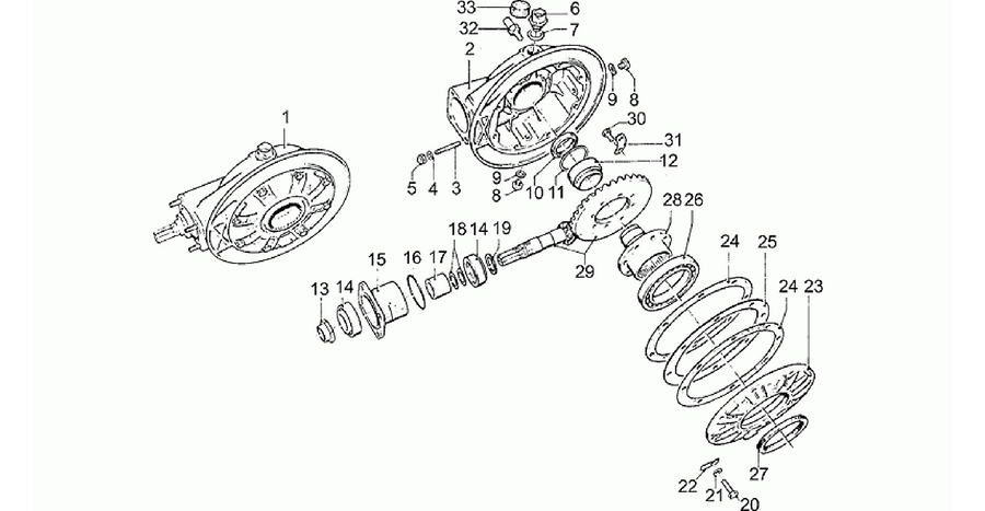 Rear bevel gear