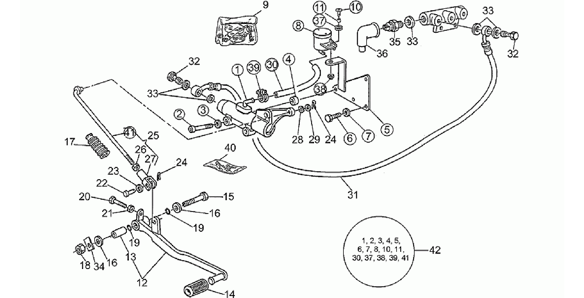 Rear brake m.cyl. mod.group
