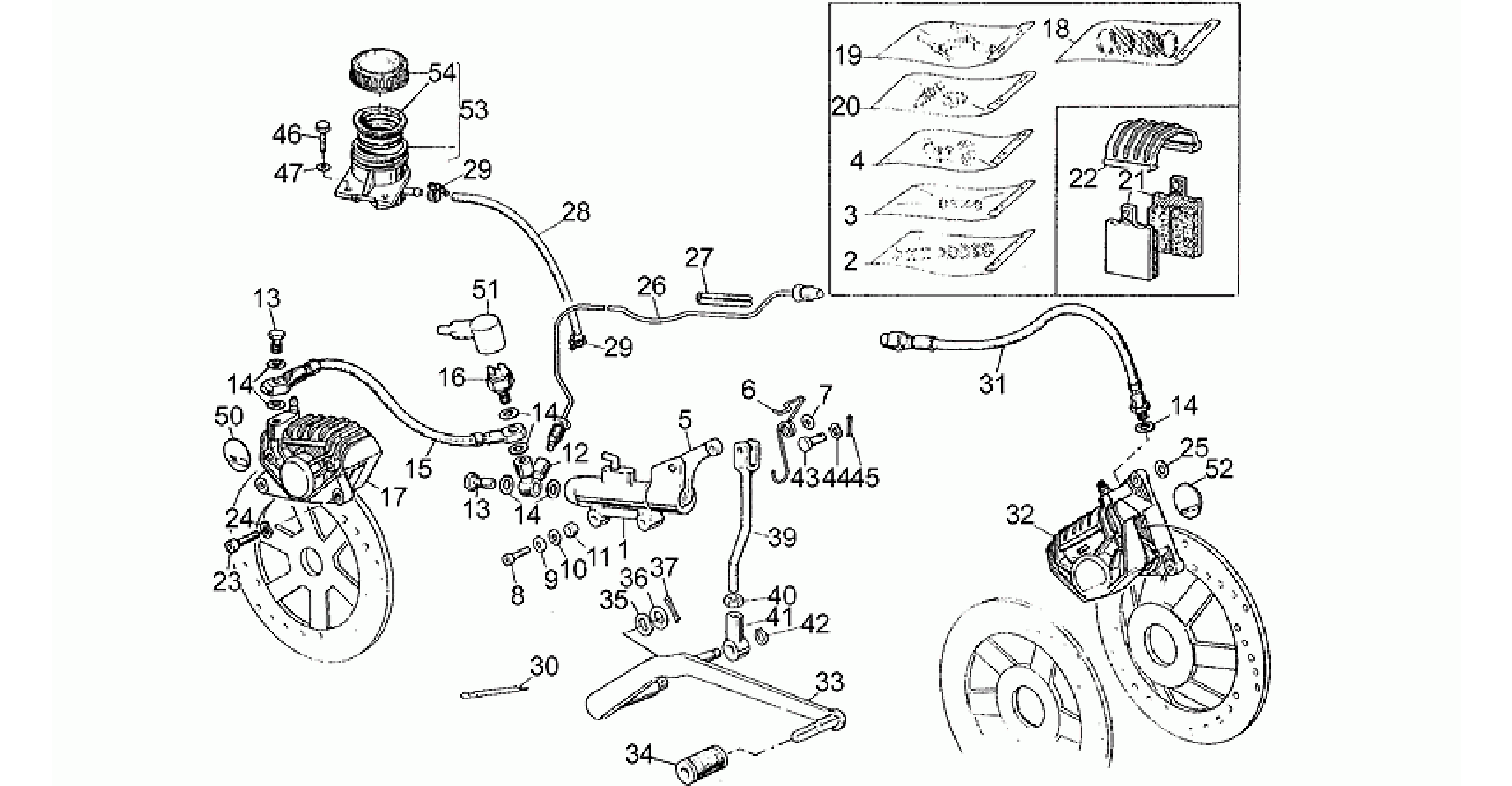 Front LH/rear brake system