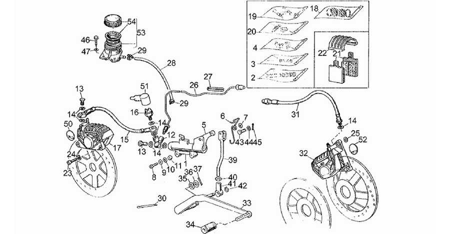 Front LH/rear brake system