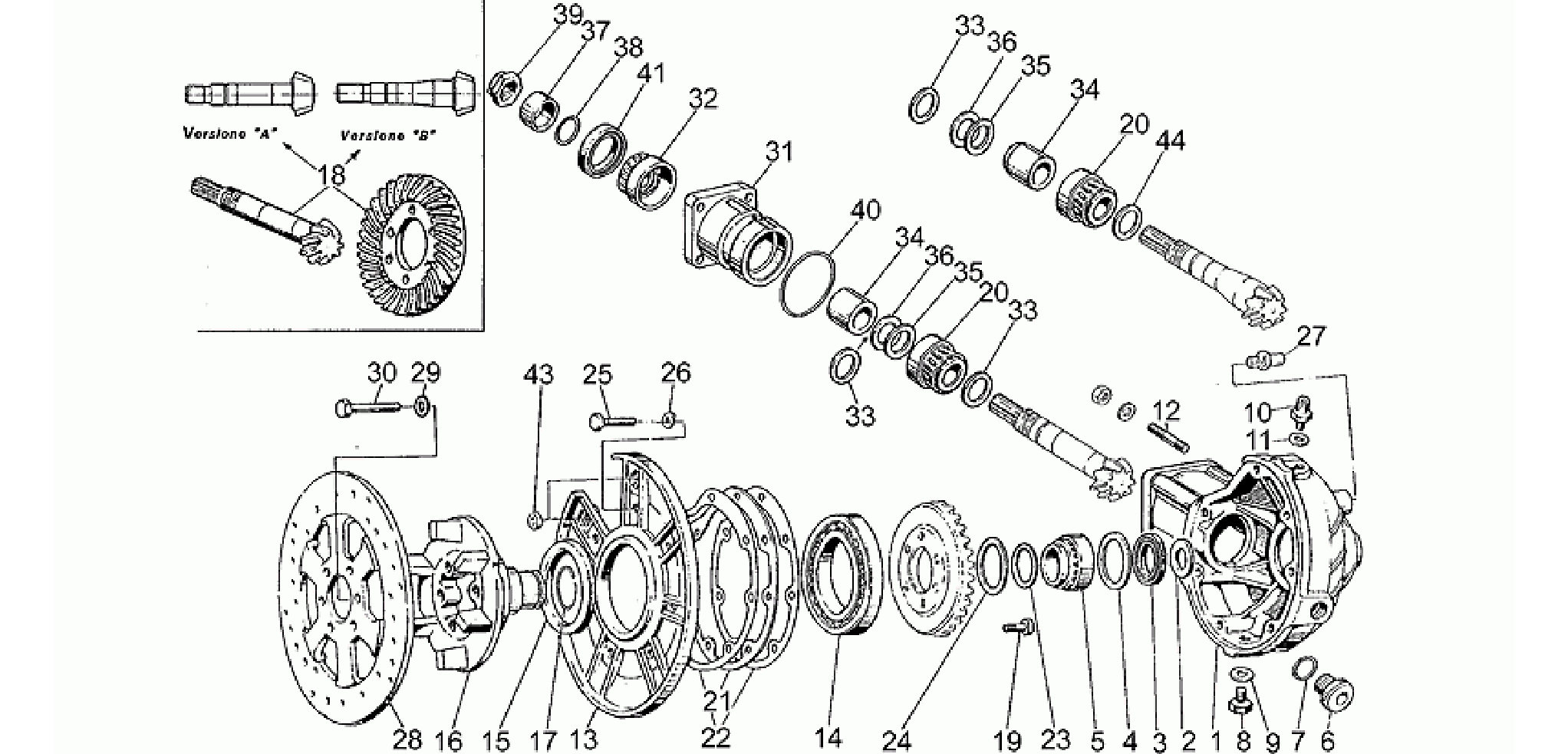 Rear bevel gear