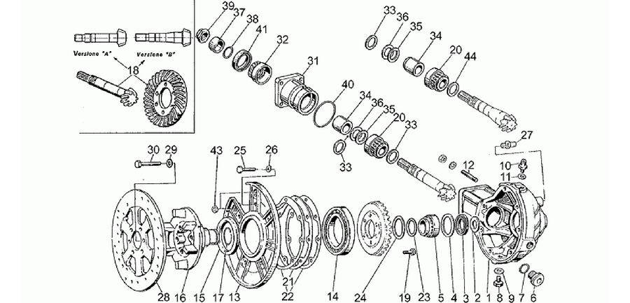 Rear bevel gear