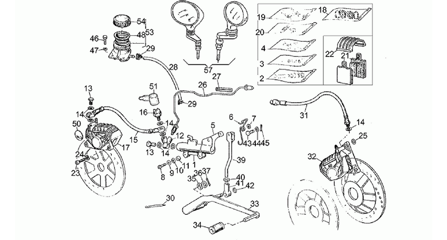 Front LH/rear brake system