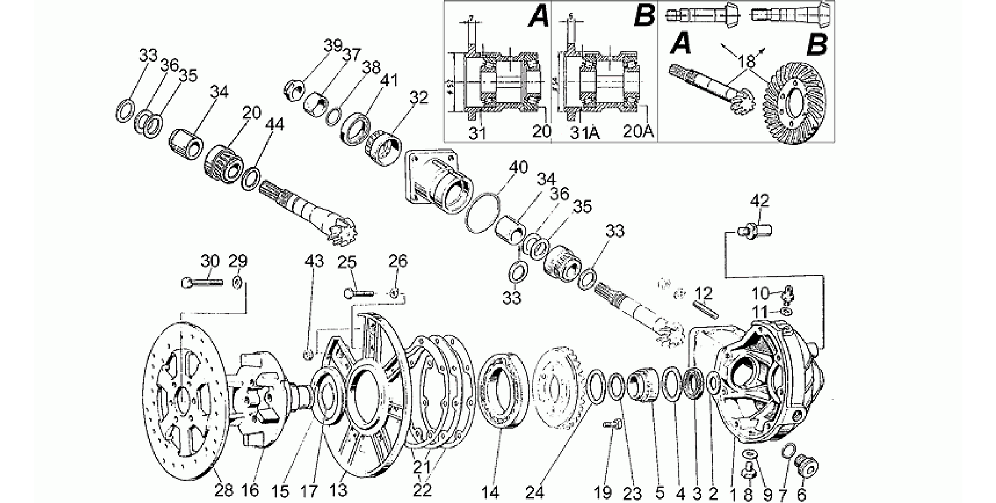 Rear bevel gear
