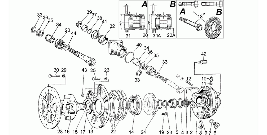 Rear bevel gear