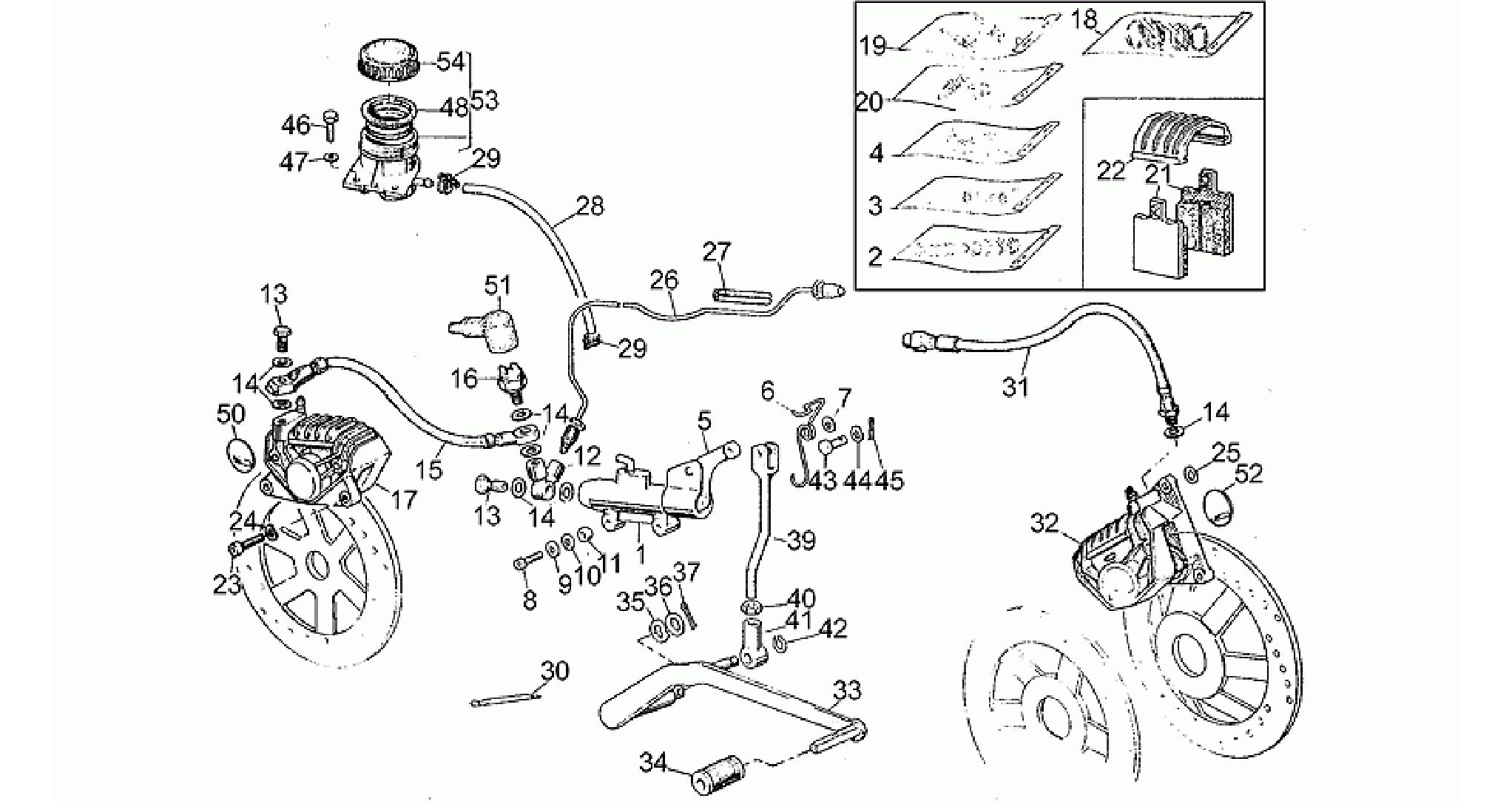 Front LH/rear brake system