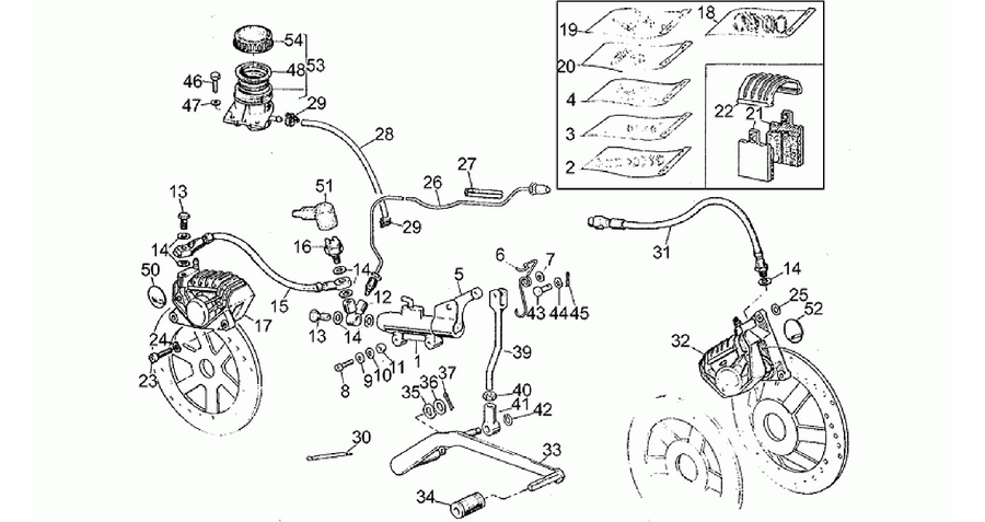 Front LH/rear brake system