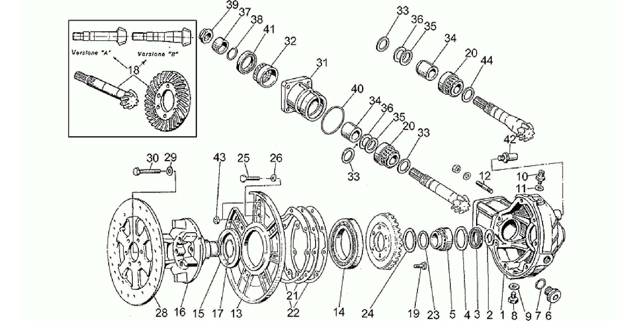 Rear bevel gear
