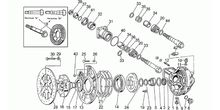Rear bevel gear