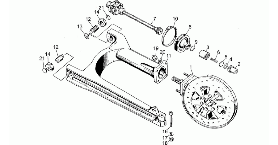 Swing arm-rear wh., alloy