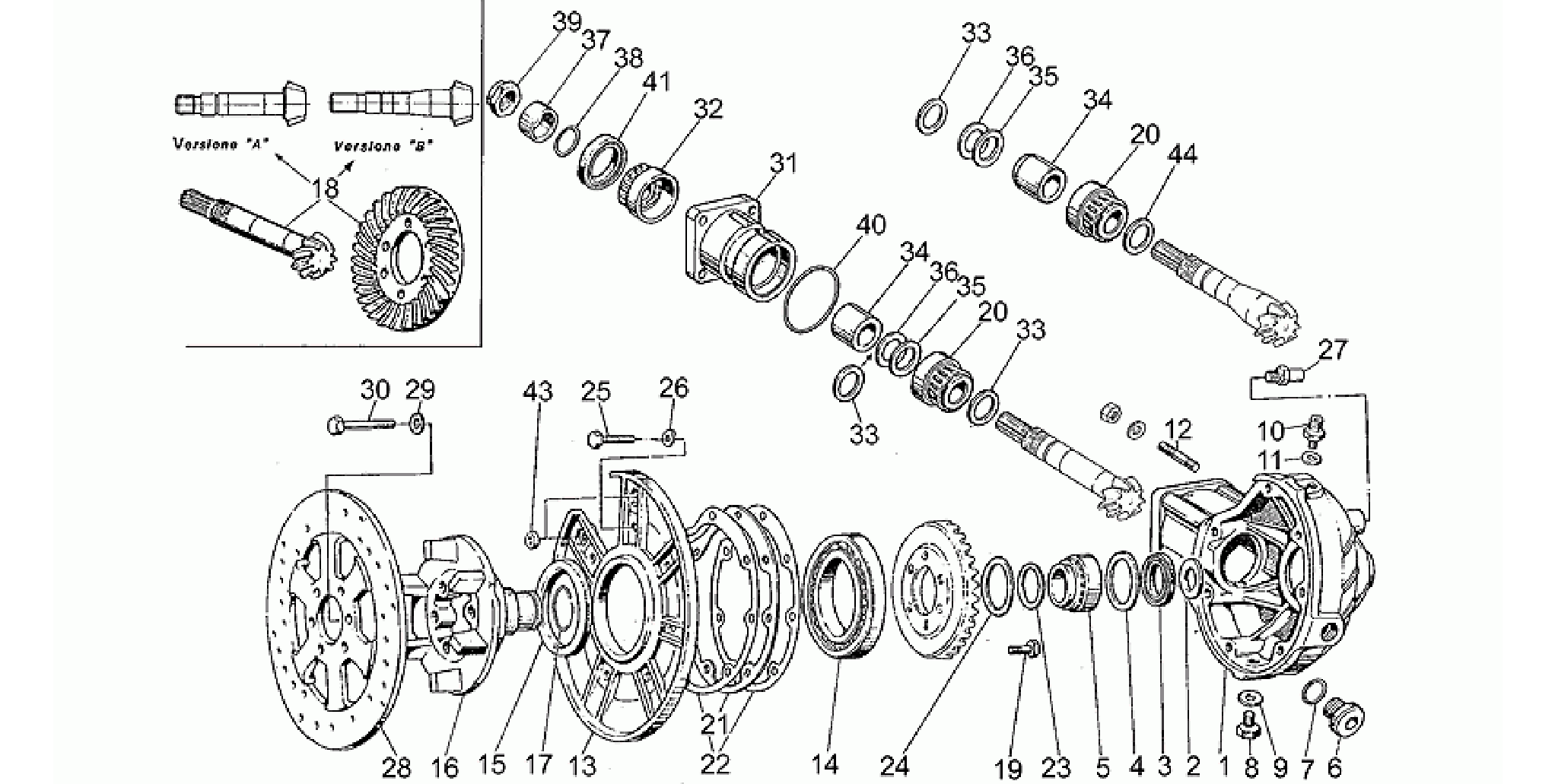 Rear bevel gear