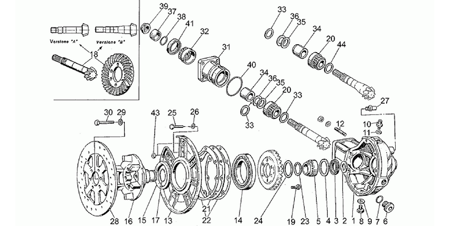 Rear bevel gear