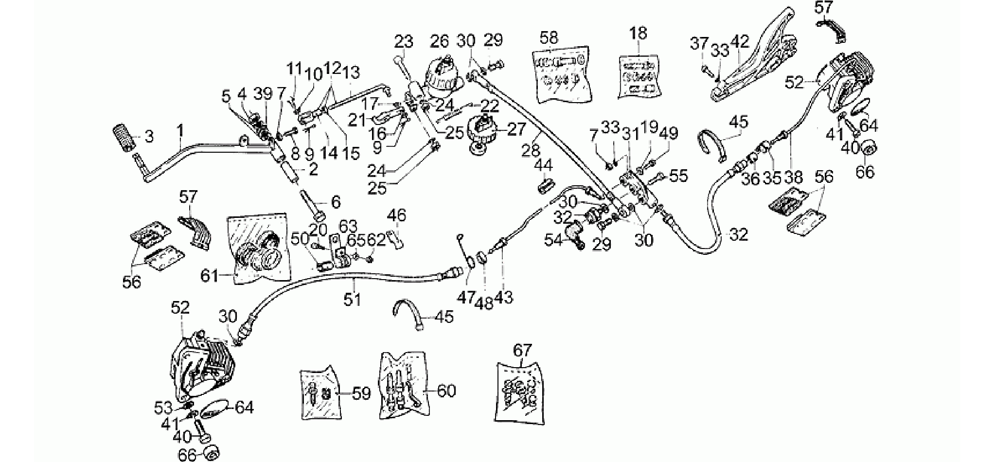 Front LH/rear brake system