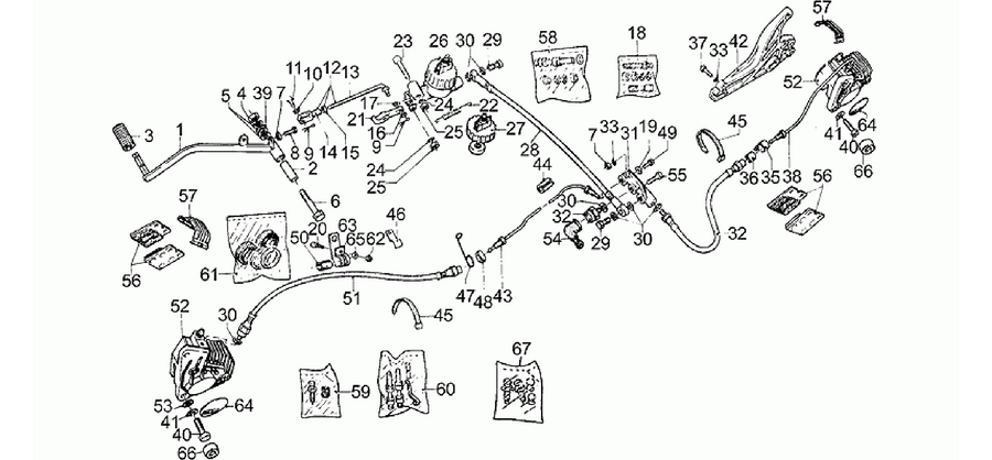 Front LH/rear brake system