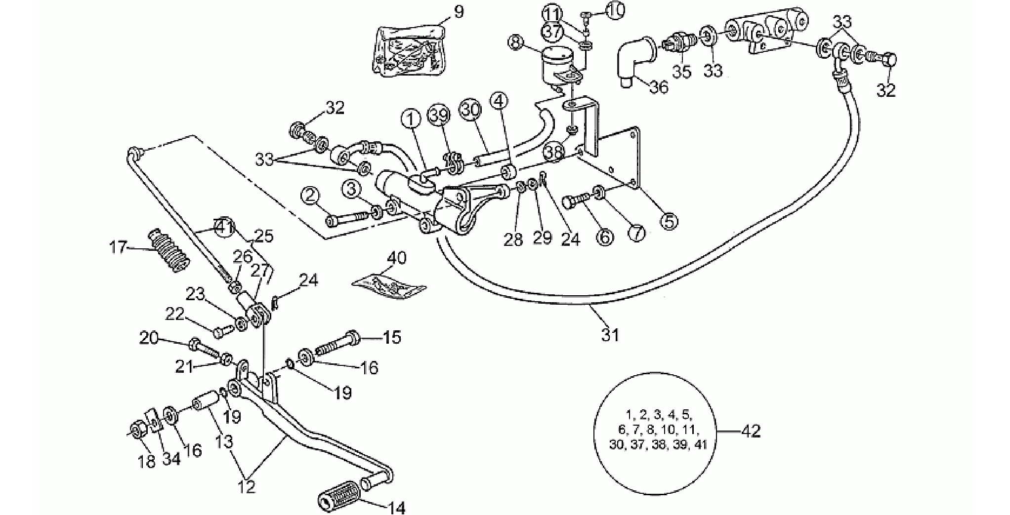 Rear brake m.cyl. mod.group