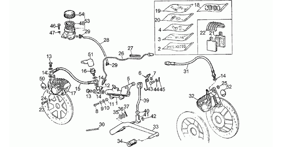 Front LH/rear brake system