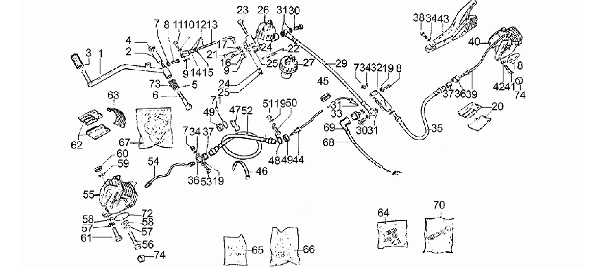 Front LH/rear brake system