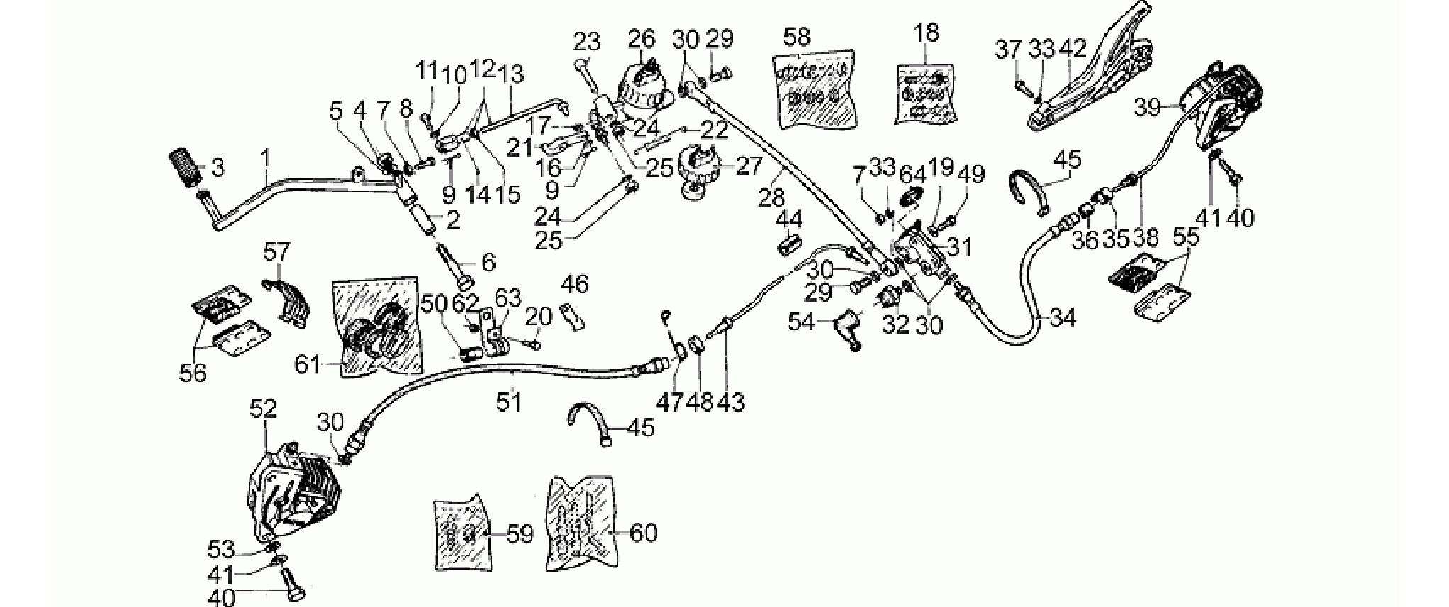 Front LH/rear brake system