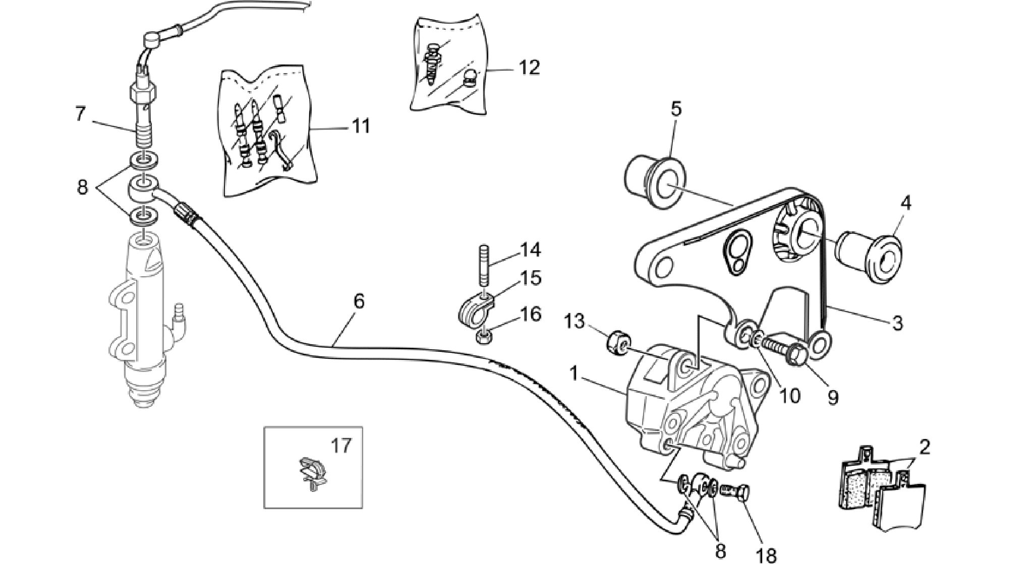 Rear brake caliper