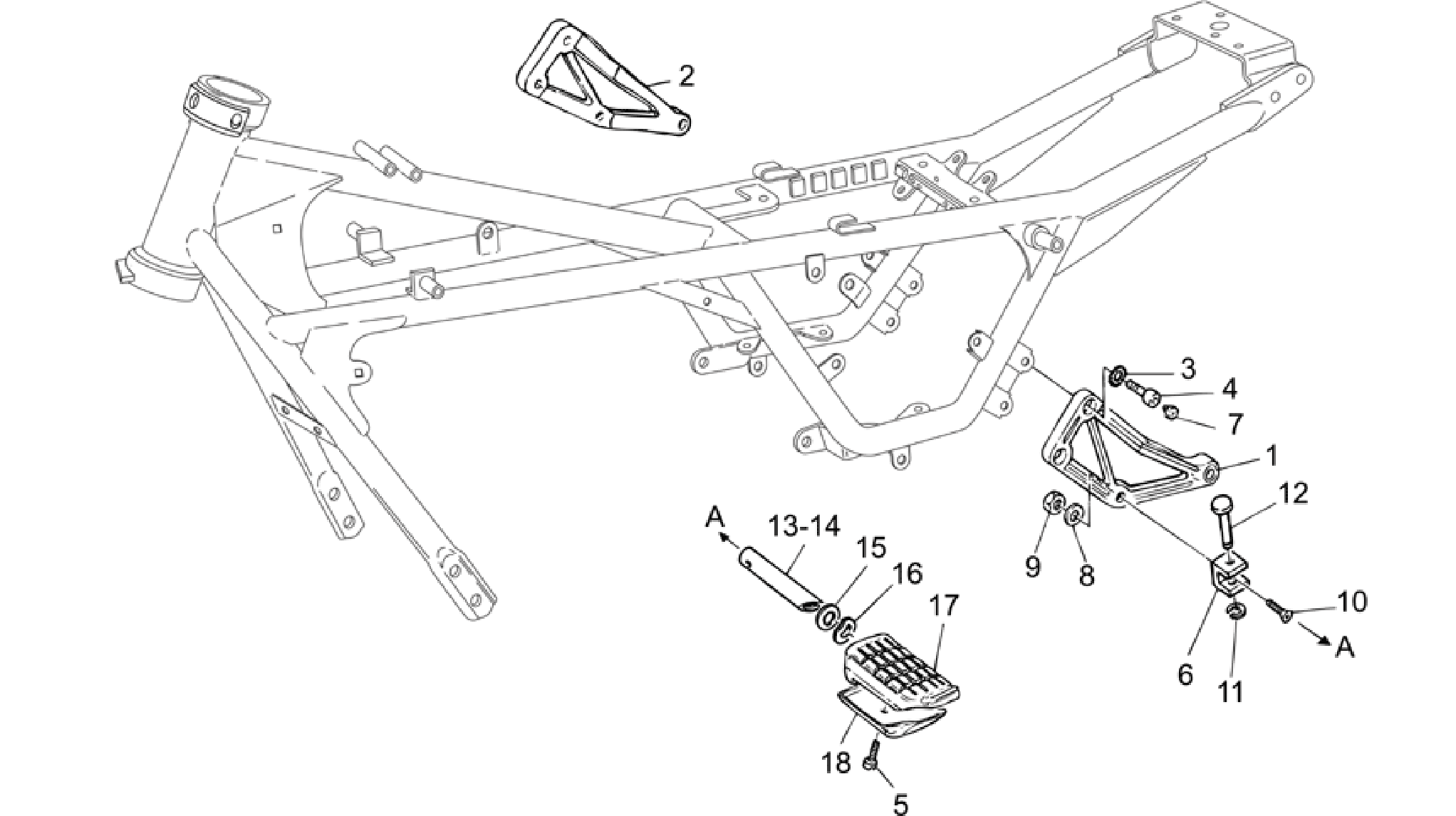 Rear footrests