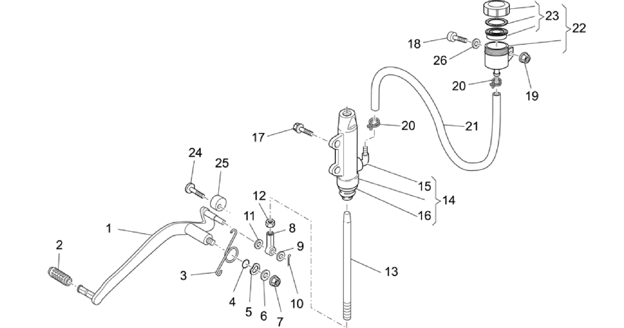 Rear master cylinder