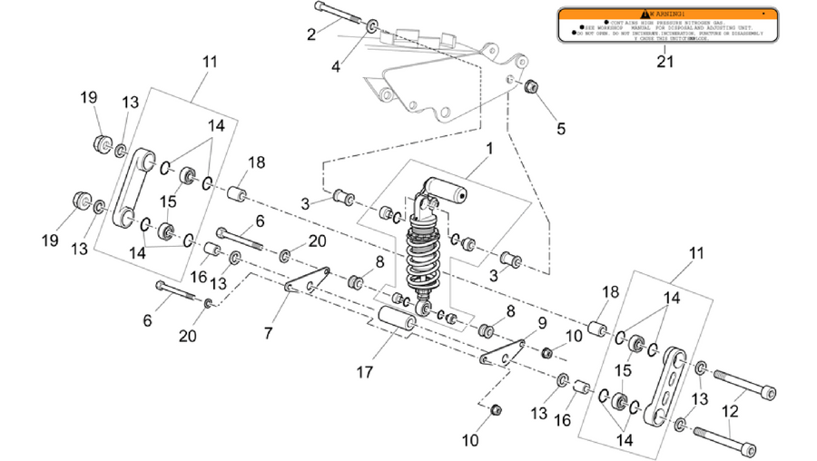 Connecting rod - rear shock abs.