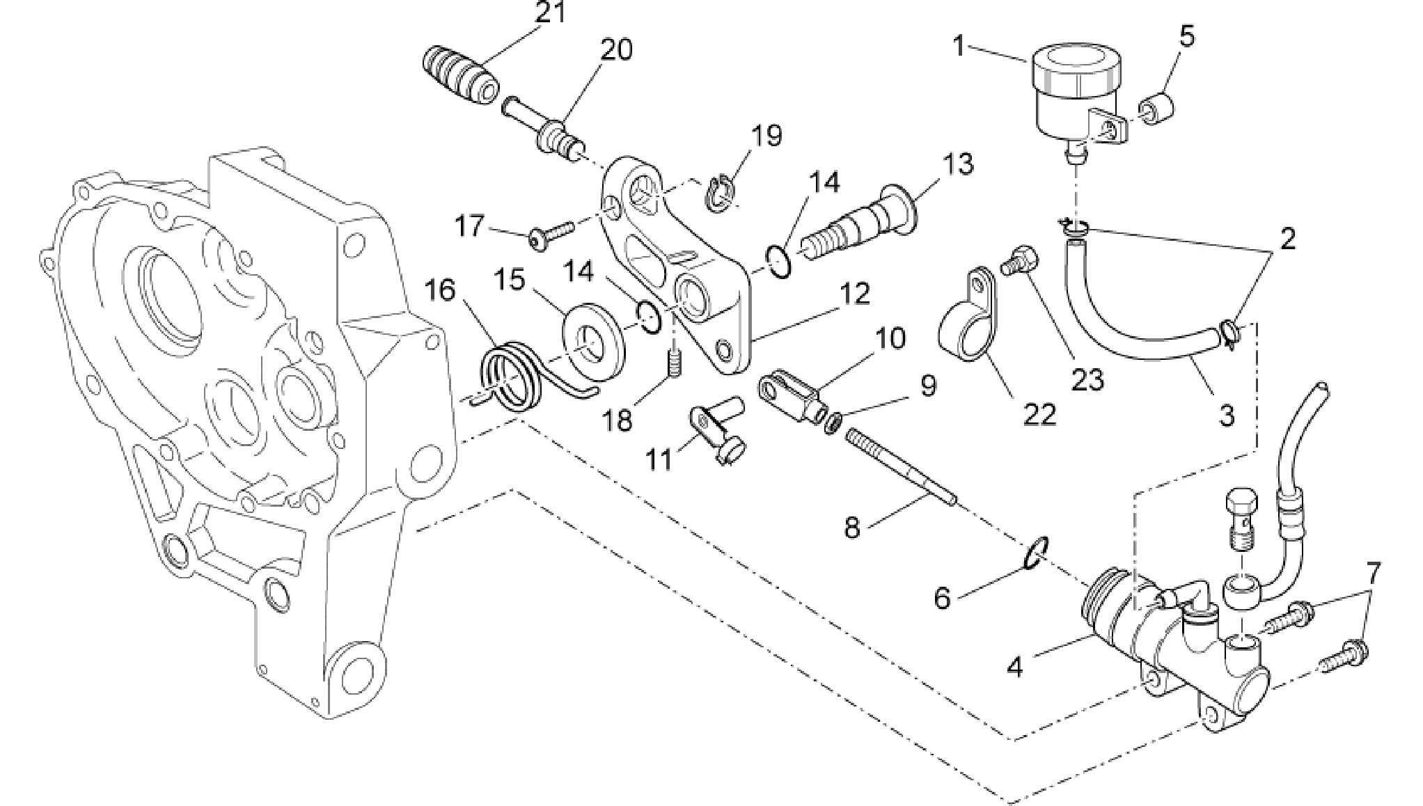 Rear master cylinder