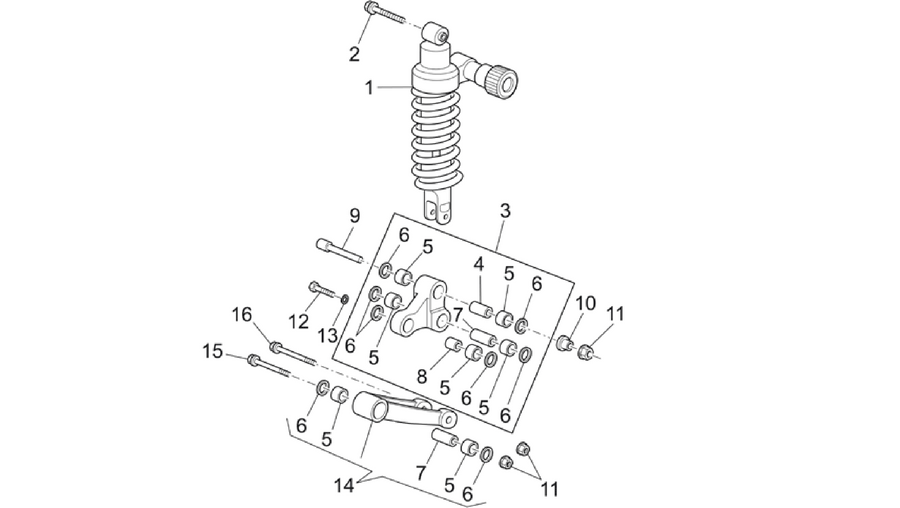 Connecting rod - rear shock abs.