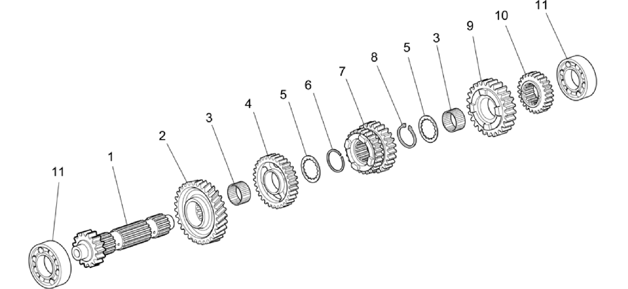 Primary gear shaft