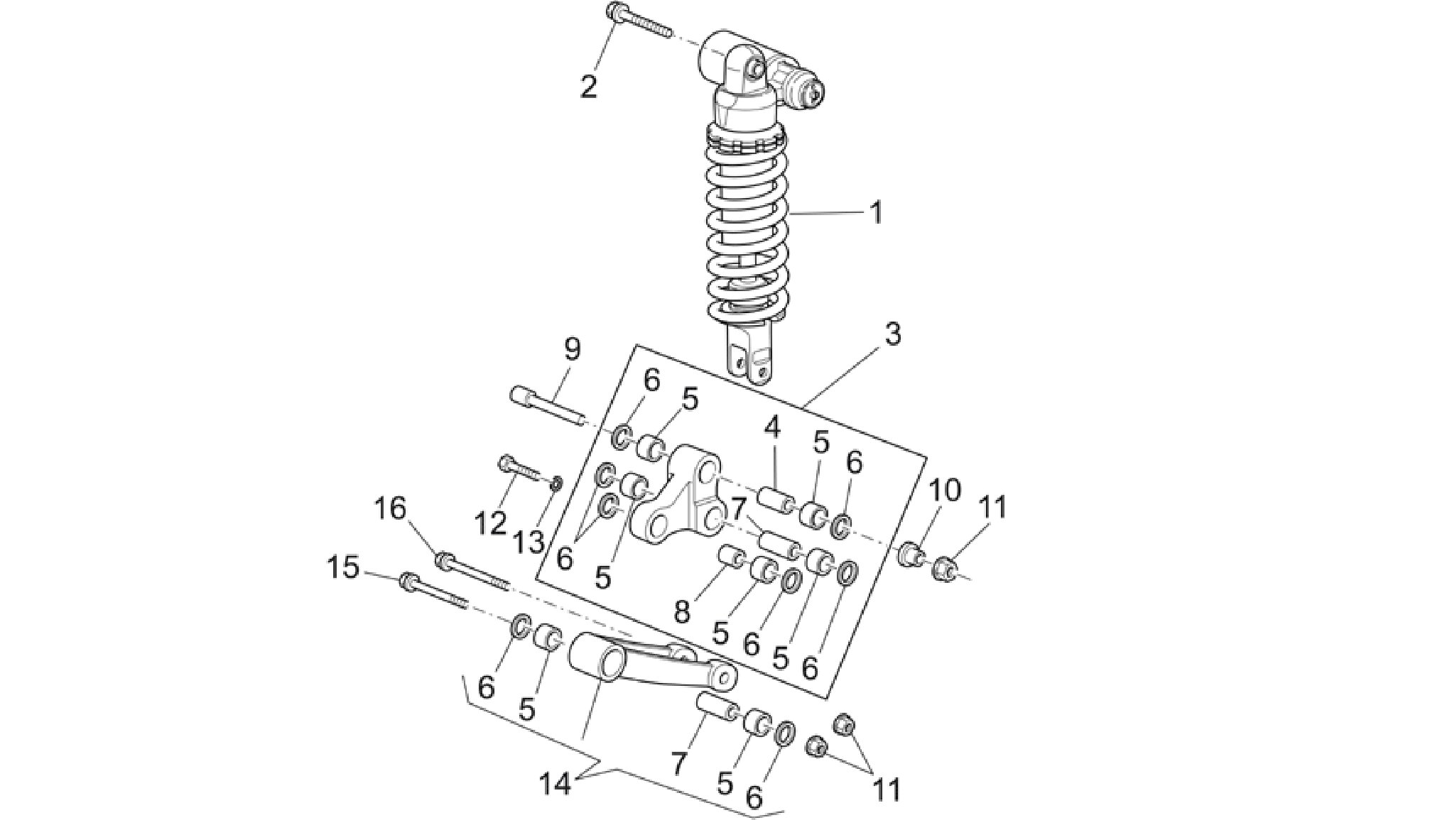 Connecting rod - rear shock abs.