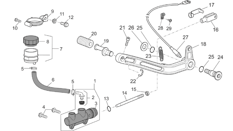 Rear master cylinder