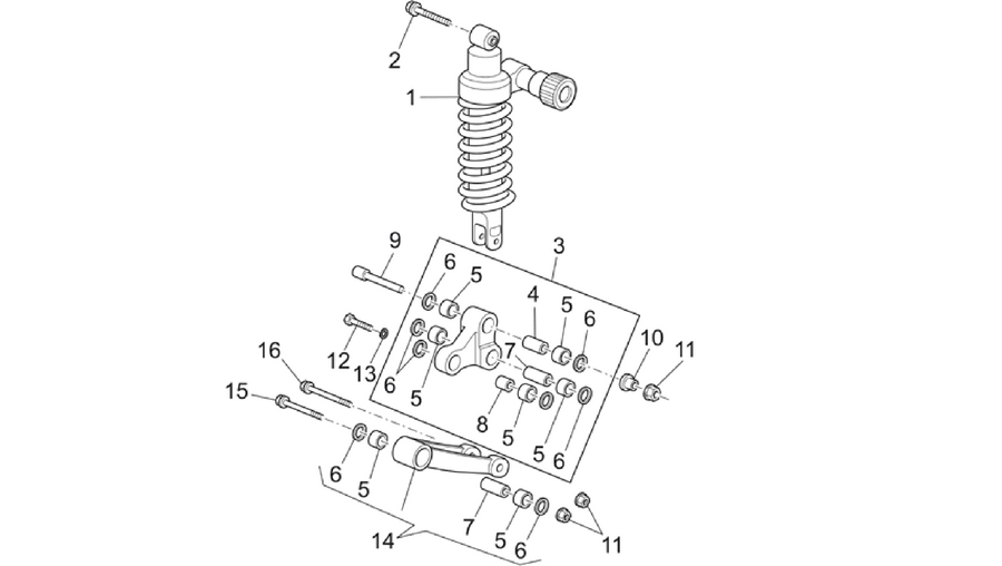 Connecting rod - rear shock abs.