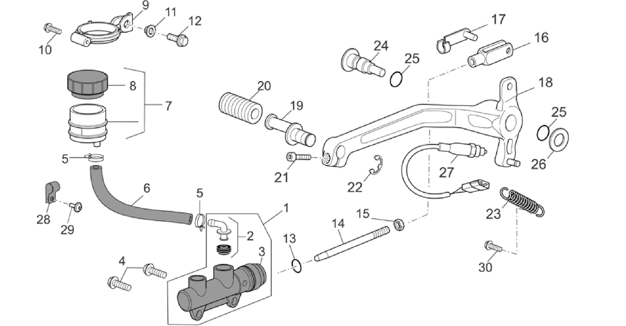 Rear master cylinder