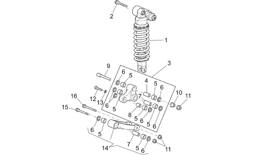 Connecting rod - rear shock abs.