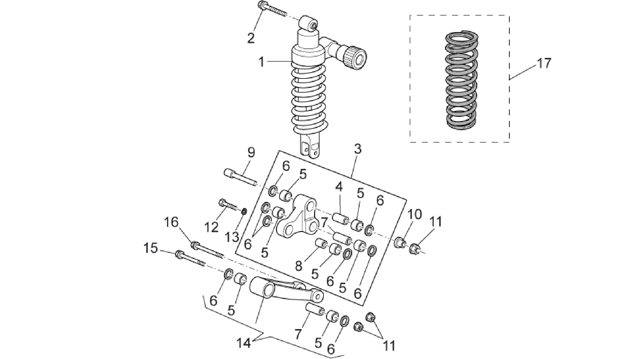 Connecting rod - rear shock abs.