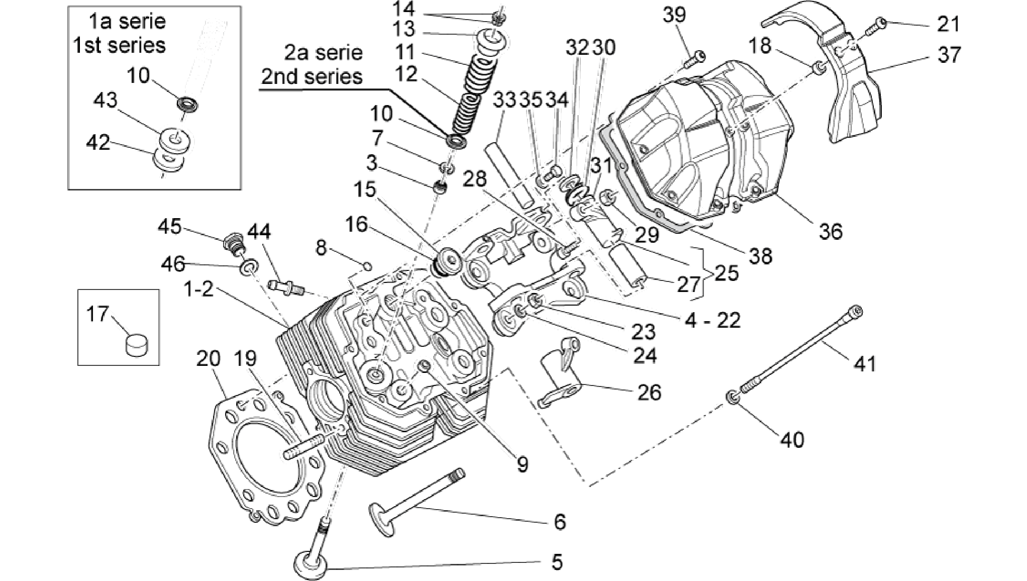 Cylinder head and valves