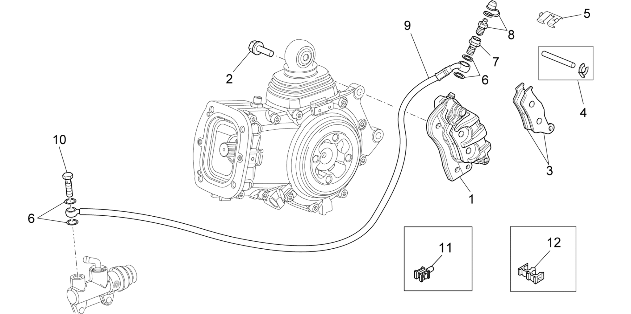 Rear brake caliper