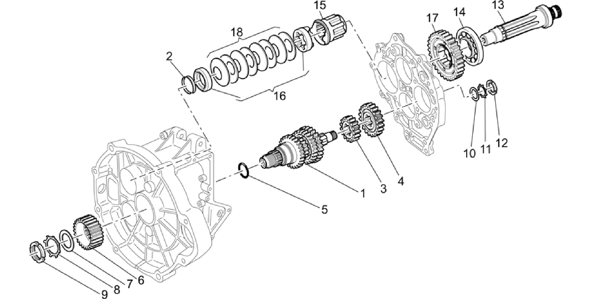 Primary gear shaft