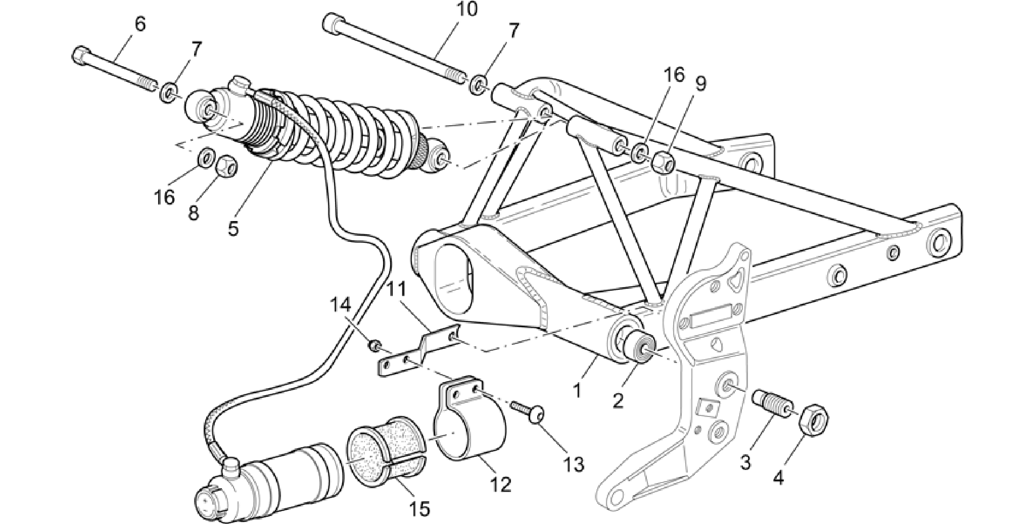 Swing arm and rear shock absorber