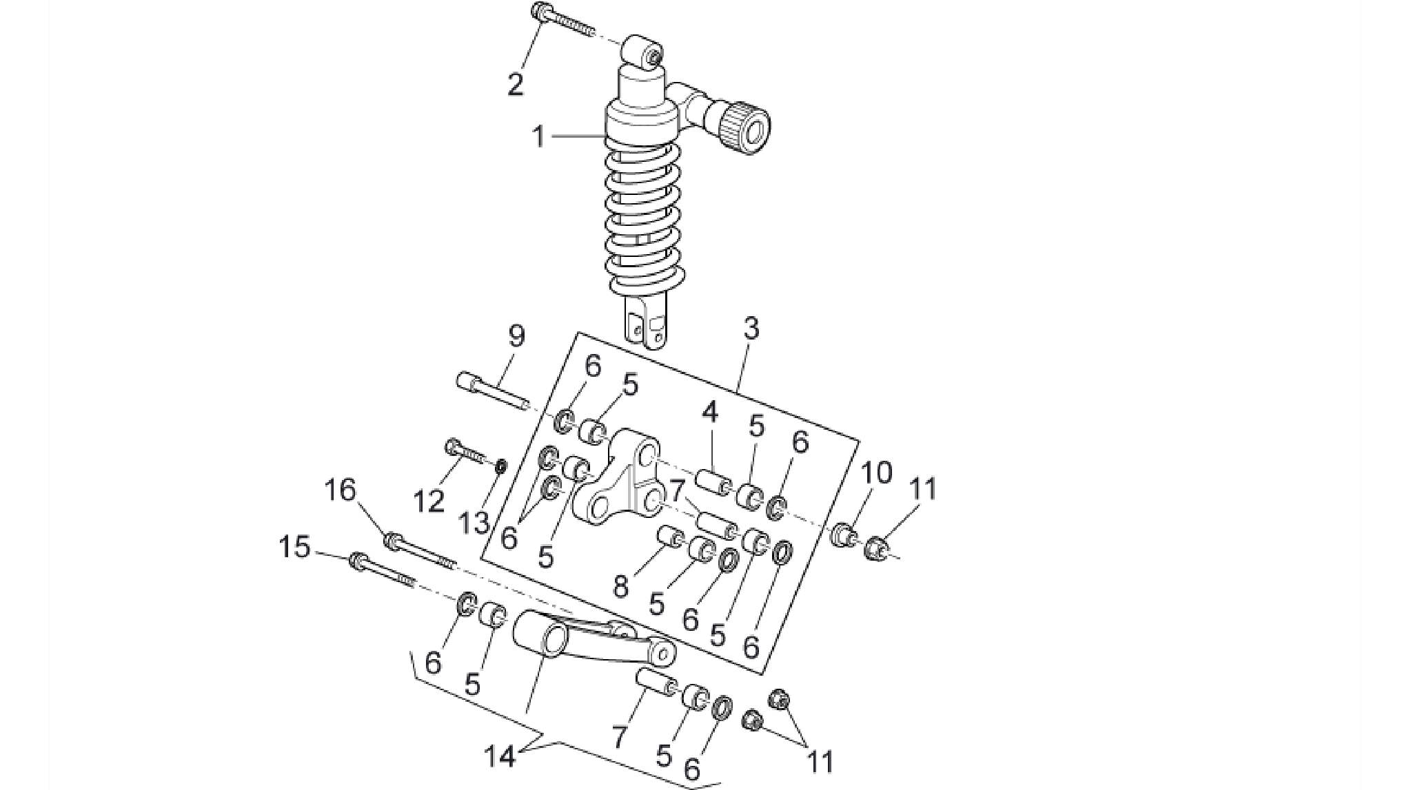 Connecting rod - rear shock abs.